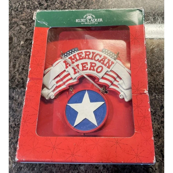 Kurt Adler Amercian Hero‎ Patriotic USA  Christmas Holiday Ornament NEW - Picture 1 of 5
